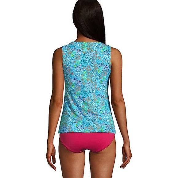 NWT Lands End Womens Chlorine Resistant High Neck Tankini Top Size 8DDD $90 I394 - Picture 2 of 3